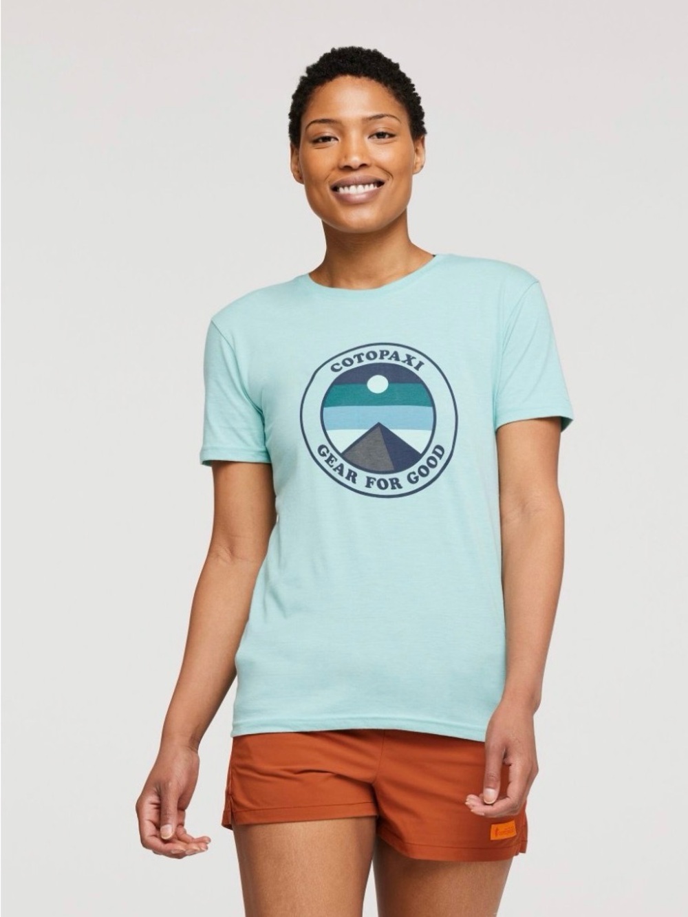Cotopaxi Womens Sunny Side Blue T-Shirt Short Sleeve Size L Large